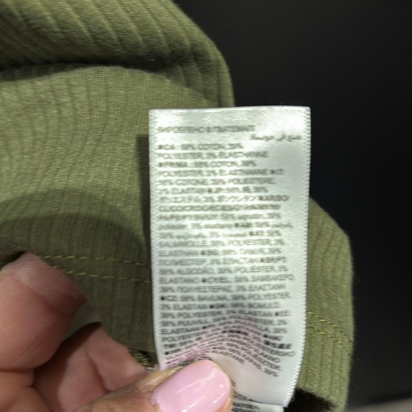 Gap Rib Knit, round high neck tank top,base layer,olive green - Picture 8 of 10